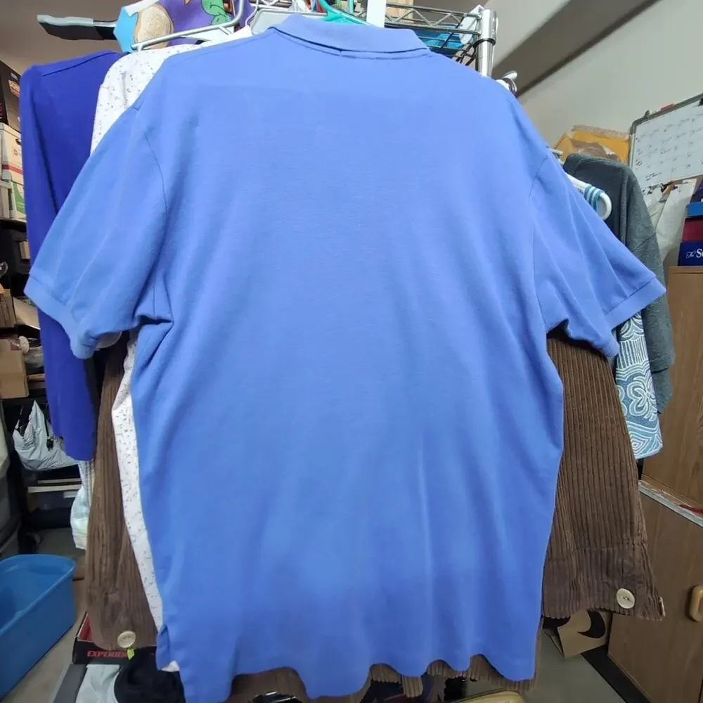 Ralph Lauren Blue Cotton Short Sleeve Polo Men Large